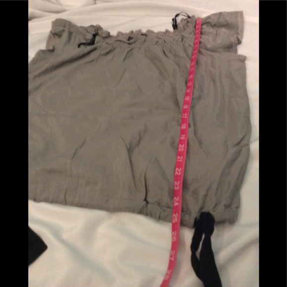 YA DA NWT Gray Gathered Cotton/Silk Top Size L - Picture 16 of 16